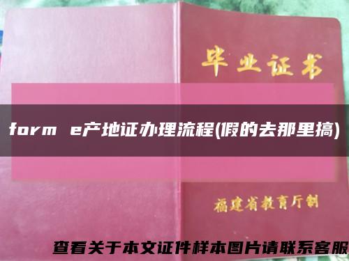 form e产地证办理流程(假的去那里搞)缩略图