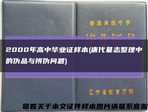 2000年高中毕业证样本(唐代墓志整理中的伪品与辨伪问题)缩略图