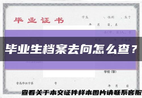 毕业生档案去向怎么查？缩略图