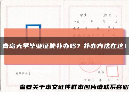 青岛大学毕业证能补办吗？补办方法在这！缩略图