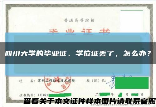 四川大学的毕业证、学位证丢了，怎么办？缩略图