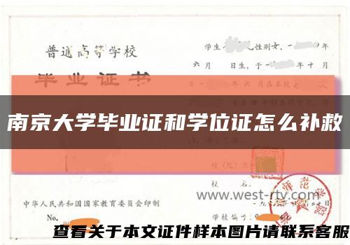 南京大学毕业证和学位证怎么补救缩略图