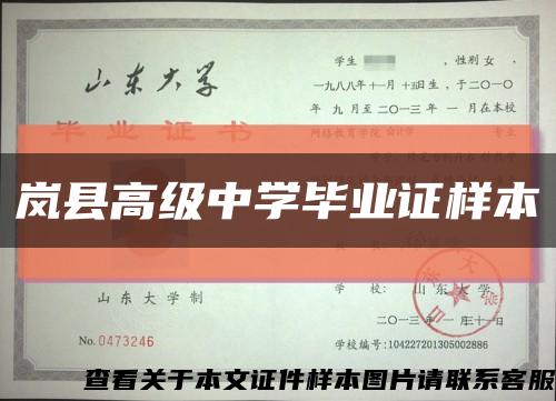 岚县高级中学毕业证样本缩略图