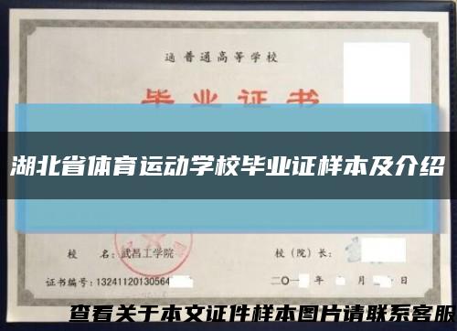 湖北省体育运动学校毕业证样本及介绍缩略图