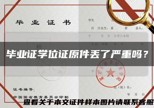 毕业证学位证原件丢了严重吗？缩略图