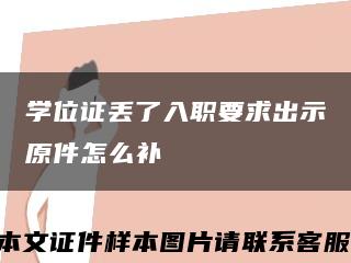 学位证丢了入职要求出示原件怎么补缩略图