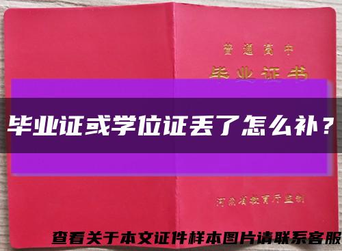 毕业证或学位证丢了怎么补？缩略图