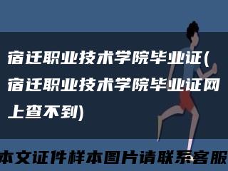 宿迁职业技术学院毕业证(宿迁职业技术学院毕业证网上查不到)缩略图