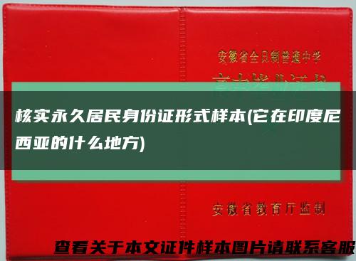 核实永久居民身份证形式样本(它在印度尼西亚的什么地方)缩略图