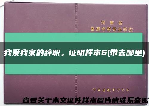 我爱我家的辞职。证明样本6(带去哪里)缩略图