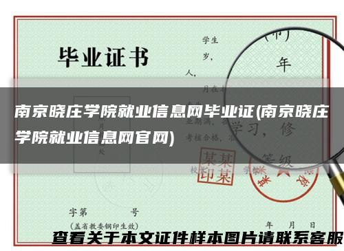 南京晓庄学院就业信息网毕业证(南京晓庄学院就业信息网官网)缩略图