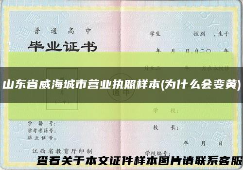 山东省威海城市营业执照样本(为什么会变黄)缩略图