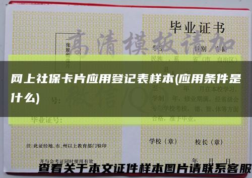 网上社保卡片应用登记表样本(应用条件是什么)缩略图