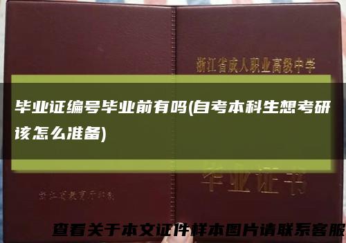 毕业证编号毕业前有吗(自考本科生想考研该怎么准备)缩略图