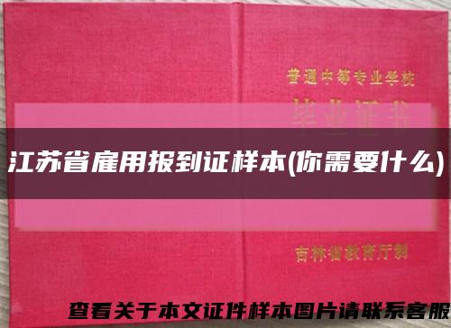 江苏省雇用报到证样本(你需要什么)缩略图