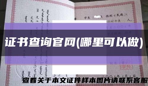 证书查询官网(哪里可以做)缩略图