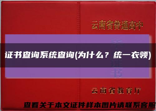 证书查询系统查询(为什么？统一衣领)缩略图