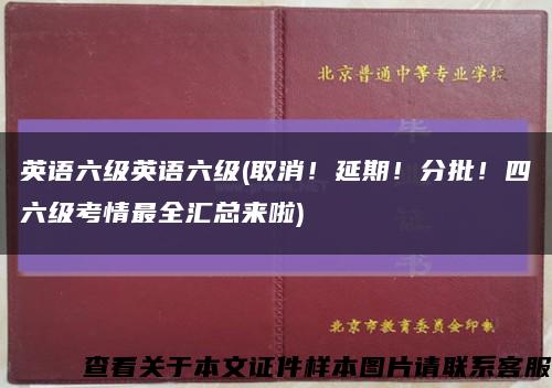 英语六级英语六级(取消！延期！分批！四六级考情最全汇总来啦)缩略图