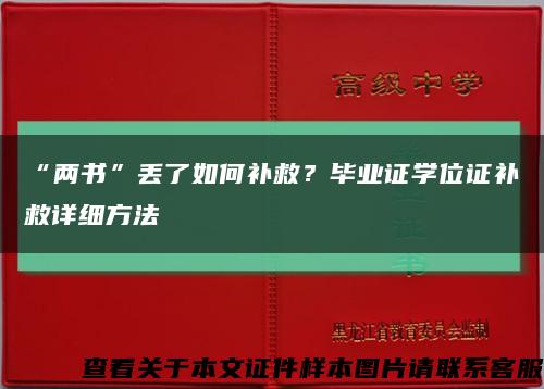 “两书”丢了如何补救？毕业证学位证补救详细方法缩略图