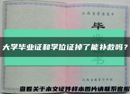 大学毕业证和学位证掉了能补救吗？缩略图