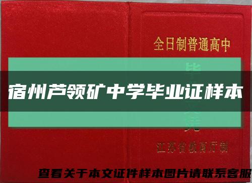 宿州芦领矿中学毕业证样本缩略图