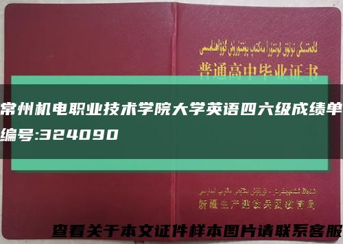 常州机电职业技术学院大学英语四六级成绩单编号:324090缩略图