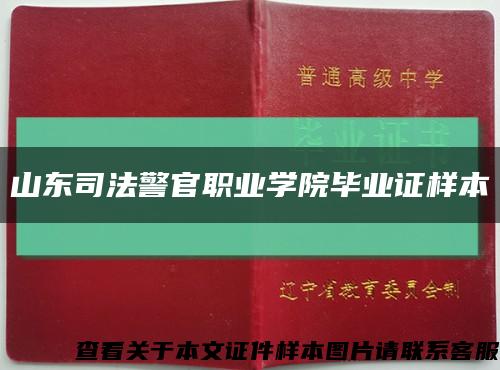 山东司法警官职业学院毕业证样本缩略图