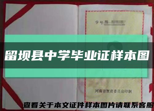 留坝县中学毕业证样本图缩略图