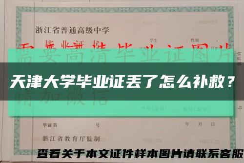 天津大学毕业证丢了怎么补救？缩略图