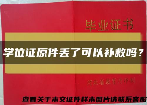 学位证原件丢了可以补救吗？缩略图