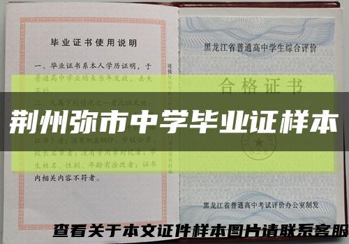 荆州弥市中学毕业证样本缩略图