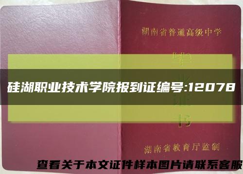 硅湖职业技术学院报到证编号:12078缩略图