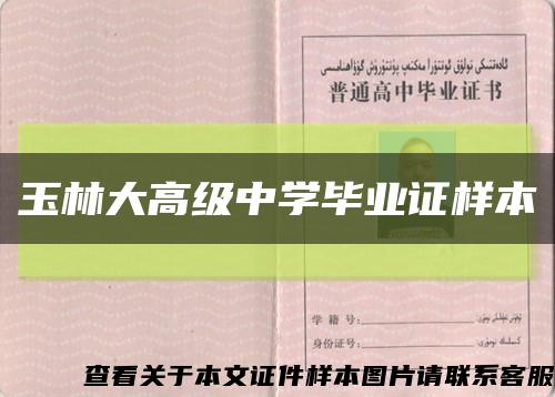 玉林大高级中学毕业证样本缩略图