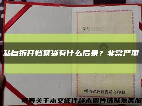 私自拆开档案袋有什么后果？非常严重缩略图