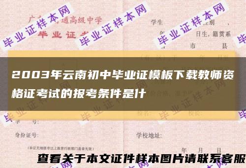 2003年云南初中毕业证模板下载教师资格证考试的报考条件是什缩略图