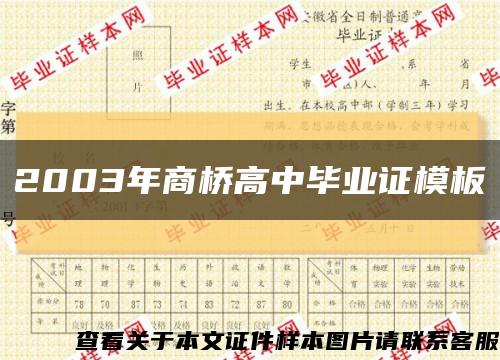 2003年商桥高中毕业证模板缩略图