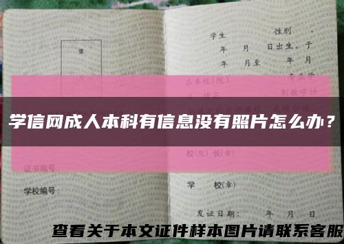 学信网成人本科有信息没有照片怎么办？缩略图