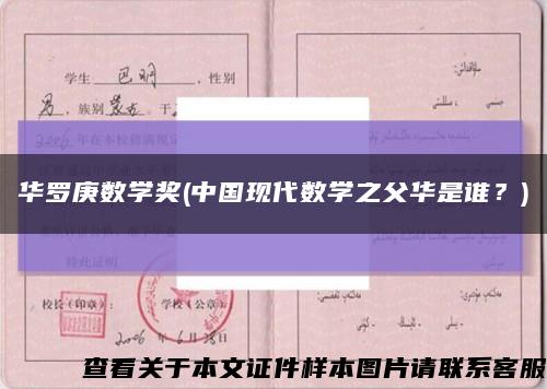 华罗庚数学奖(中国现代数学之父华是谁？)缩略图