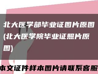 北大医学部毕业证图片原图(北大医学院毕业证照片原图)缩略图