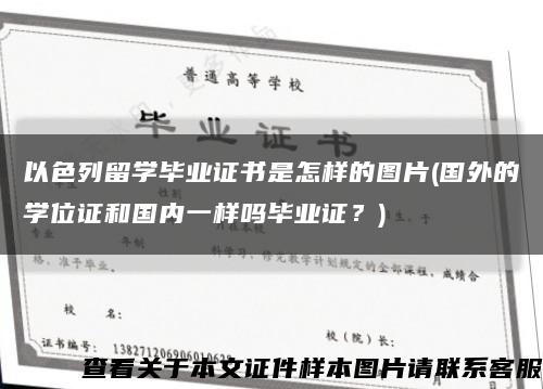 以色列留学毕业证书是怎样的图片(国外的学位证和国内一样吗毕业证？)缩略图