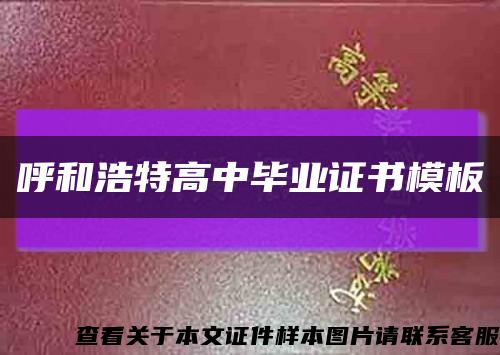 呼和浩特高中毕业证书模板缩略图