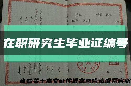 在职研究生毕业证编号缩略图