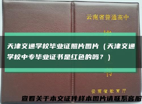 天津交通学校毕业证照片图片（天津交通学校中专毕业证书是红色的吗？）缩略图