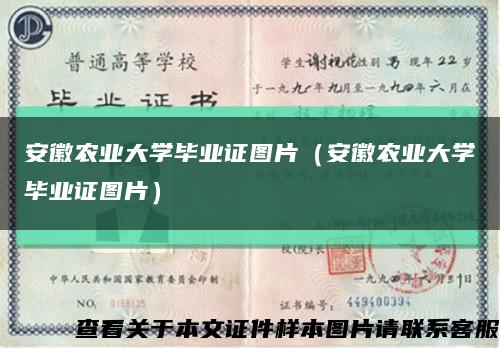 安徽农业大学毕业证图片（安徽农业大学毕业证图片）缩略图