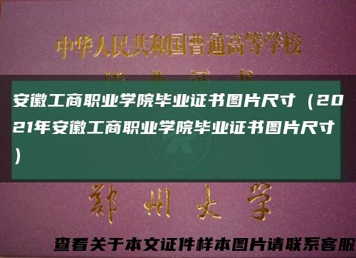 安徽工商职业学院毕业证书图片尺寸（2021年安徽工商职业学院毕业证书图片尺寸）缩略图