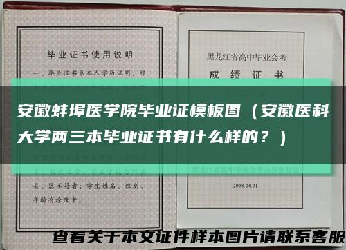 安徽蚌埠医学院毕业证模板图（安徽医科大学两三本毕业证书有什么样的？）缩略图