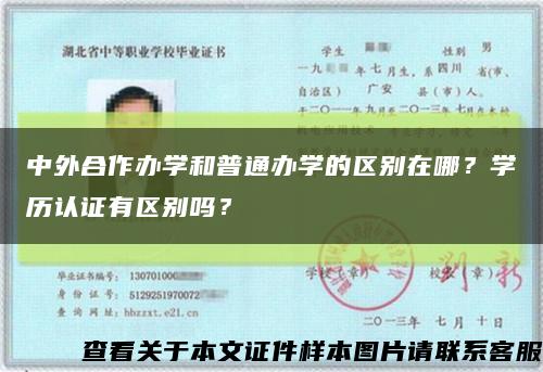 中外合作办学和普通办学的区别在哪？学历认证有区别吗？缩略图