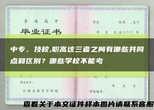 中专、技校,职高这三者之间有哪些共同点和区别？哪些学校不能考缩略图