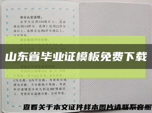 山东省毕业证模板免费下载缩略图