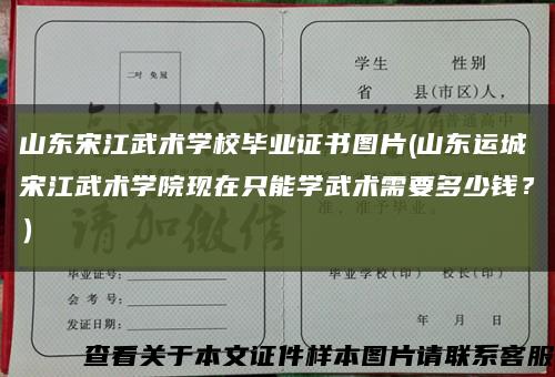 山东宋江武术学校毕业证书图片(山东运城宋江武术学院现在只能学武术需要多少钱？）缩略图